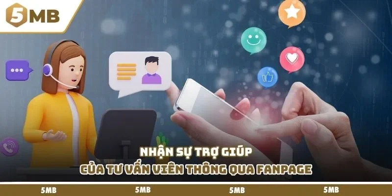 Nhận sự trợ giúp của tư vấn viên thông qua fanpage